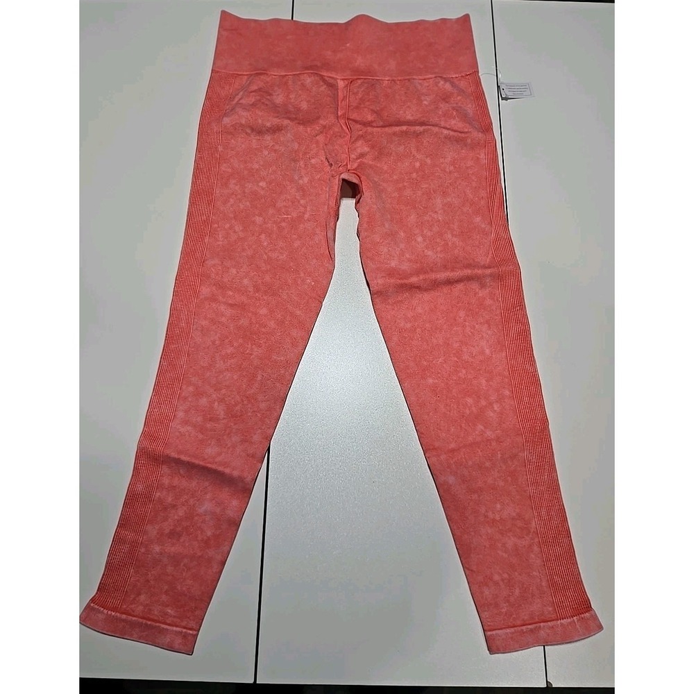 NOBO/No Boundaries High Rise Crop Seamless Leggings Pink/Coral Pants XXL NWT NEW